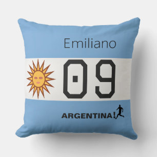Coussin Drapeau d'Argentine Supporter de Football Personna