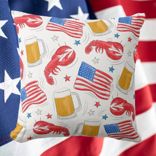 Coussin Drapeau de bière de homard étoile