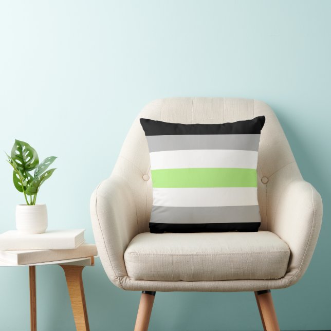 Coussin Drapeau de fierté Agender – Identité Agender LGBTQ (Chaise)