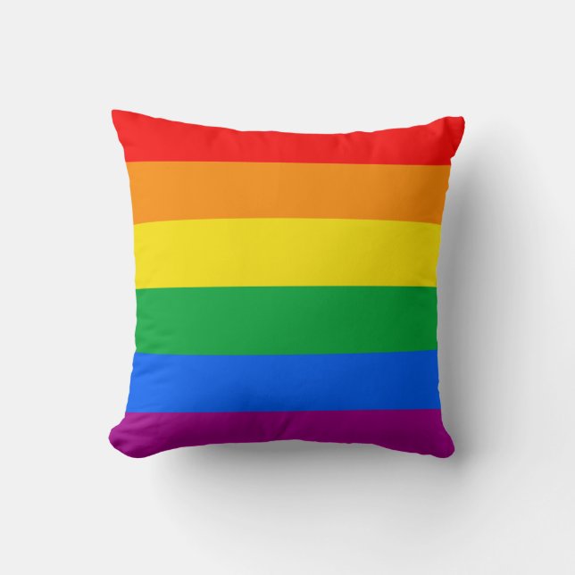 Coussin Drapeau de fierté arc-en-ciel LGBTQ+ (Recto)