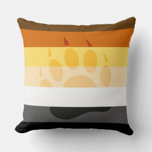 Coussin Drapeau de fierté de l'ours avec accent de patte d