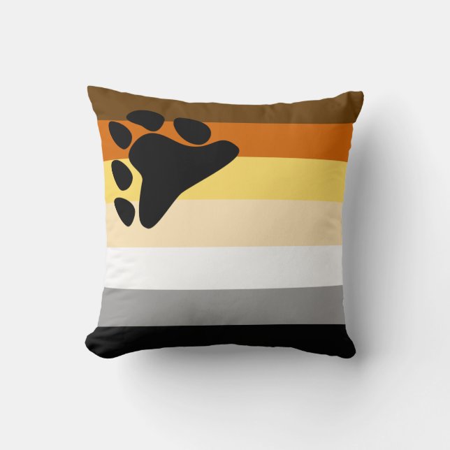 Coussin Drapeau de fierté des Ours (Recto)