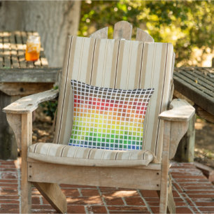 Coussin Drapeau de fierté gay arc-en-ciel coloré à carreau