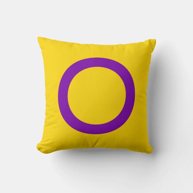 Coussin Drapeau de fierté intersexe (Recto)
