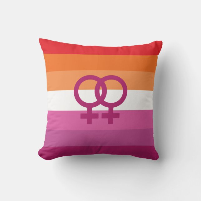 Coussin Drapeau de fierté lesbienne WLW (Recto)
