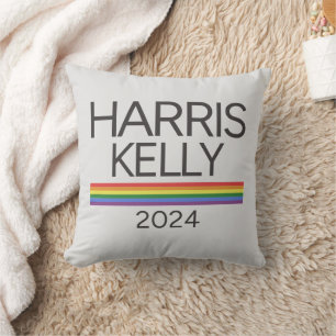 Coussin Drapeau de fierté LGBTQ arc-en-ciel Harris Kelly