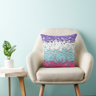 Coussin Drapeau de fierté multisexuel funky trippy ondulé 