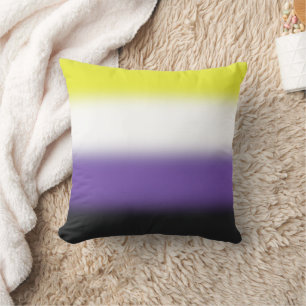 Coussin Drapeau de fierté non binaire à dégradé – Drapeau