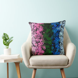 Coussin Drapeau de fierté Omniromantique Floral Mignon Rét