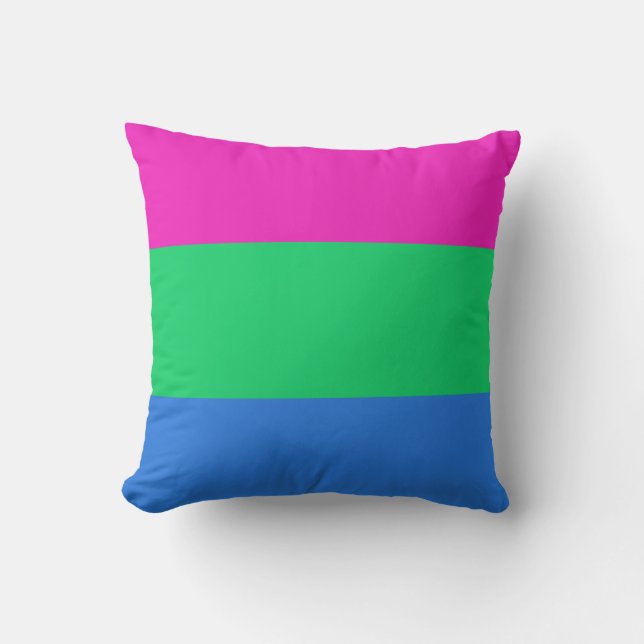 Coussin Drapeau de fierté polysexuelle (Recto)