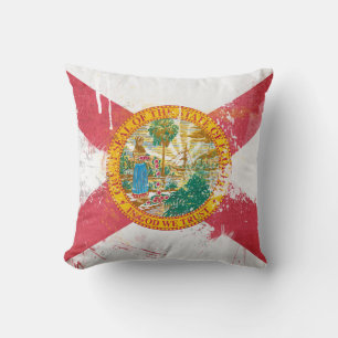 Coussin Drapeau de Floride en détresse