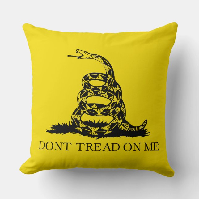 Coussin Drapeau de Gadsden à serpent à sonnette : Lutte, R (Recto)
