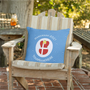 Coussin Drapeau de Hanukkah d'ange danois personnalisé