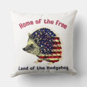 Coussin Drapeau de hérisson Amérique (Verso)