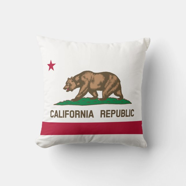 Coussin Drapeau de jet de la Californie (Recto)