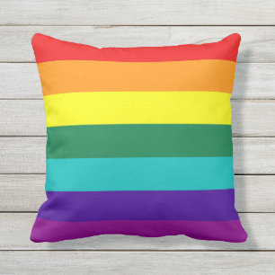 Coussin Drapeau de la Fierté arc-en-ciel 7 bandes
