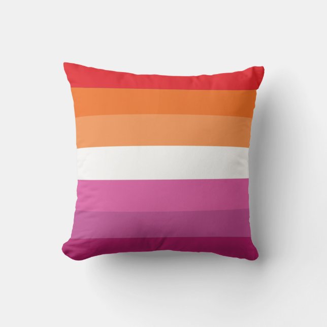 Coussin Drapeau de la fierté lesbienne (Recto)