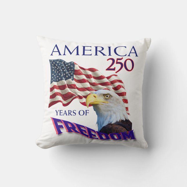 Coussin Drapeau de la liberté de l'Amérique 250 ans avec a (Recto)