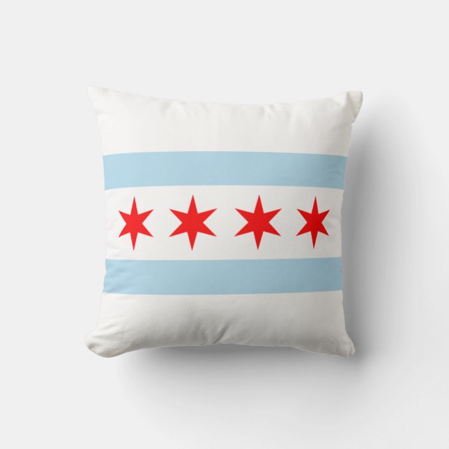 Coussin Drapeau de la ville de Chicago (Illinois) (Recto)