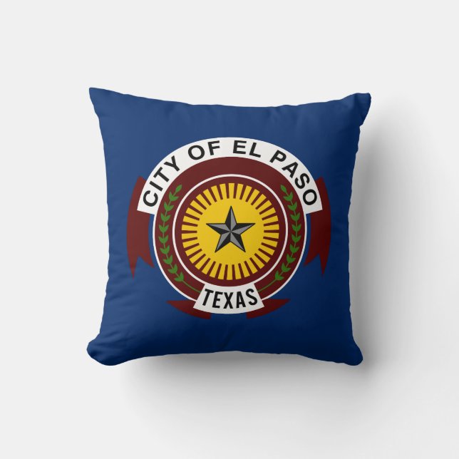 Coussin Drapeau de la ville d'El Paso, Texas Throw Pillow (Recto)