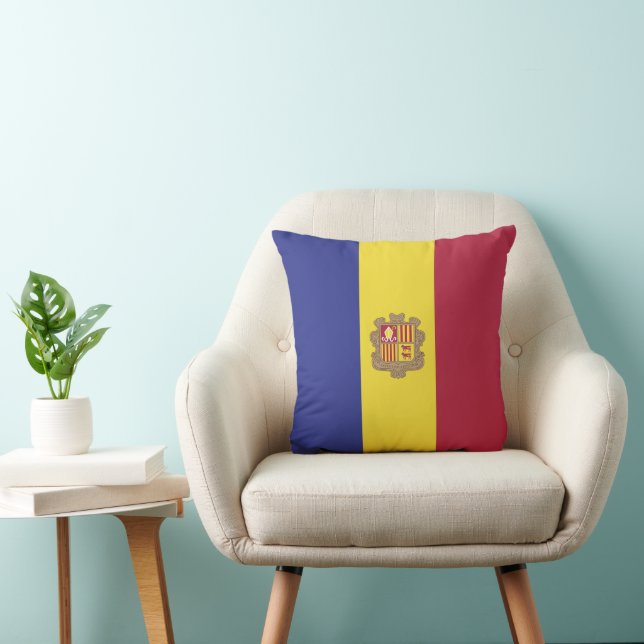 Coussin drapeau de l'Andorre (Chaise)
