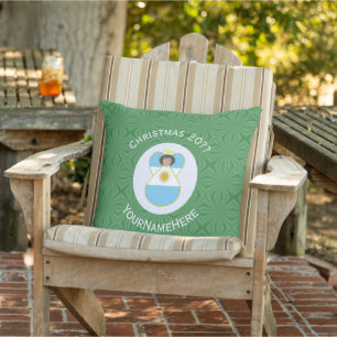 Coussin Drapeau de l'ange de Noël argentin personnalisé