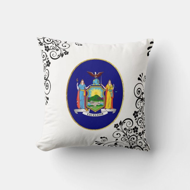 Coussin Drapeau de l'État de New York (Recto)