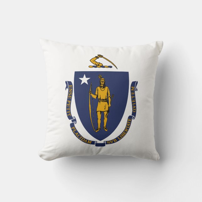 Coussin Drapeau de l'État du Massachusetts (Recto)