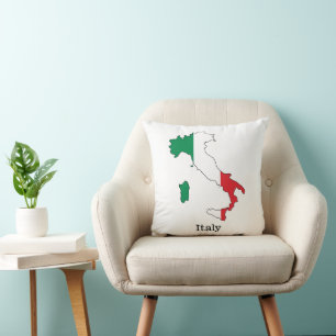 Coussin Drapeau de l'Italie dans sa carte - Collection de