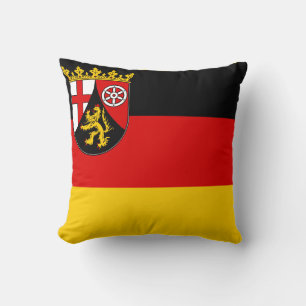Coussin Drapeau de l'oreiller à lancer de Rhénanie-Palatin