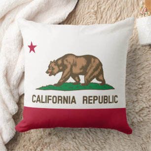 Coussin Drapeau de l'ours de Californie : État de Cali Gol