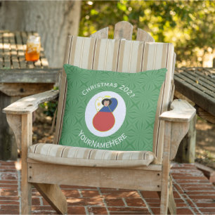 Coussin Drapeau de Noël d'ange philippin personnalisé