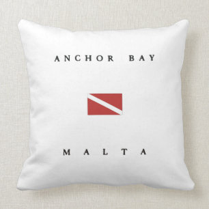 Coussin Drapeau de piqué de scaphandre de Malte de baie