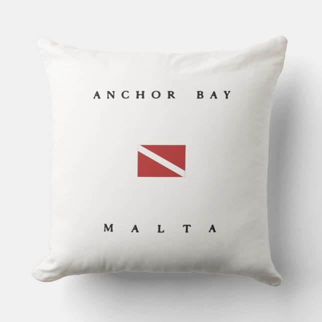 Coussin Drapeau de piqué de scaphandre de Malte de baie (Recto)