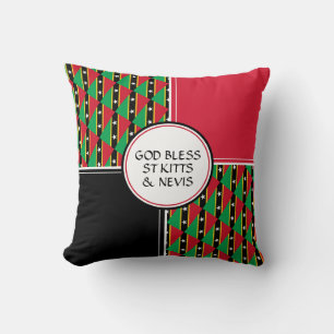 Coussin Drapeau de SAINT-KITTS-ET-NEVIS Patriote Dieu béni