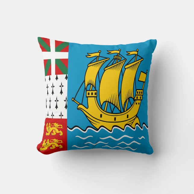 Coussin Drapeau de Saint-Pierre-et-Miquelon (Recto)
