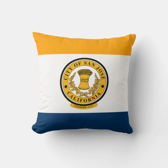 Coussin Drapeau de San Jose, Californie (Recto)