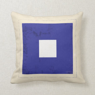 Coussin Drapeau de signal nautique de la lettre "P"