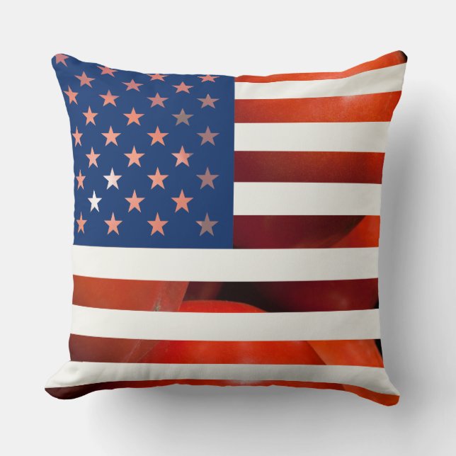 Coussin Drapeau de tomate modèle États-Unis d'Amérique (Recto)