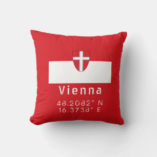 Coussin Drapeau de Vienne & Coordonnées