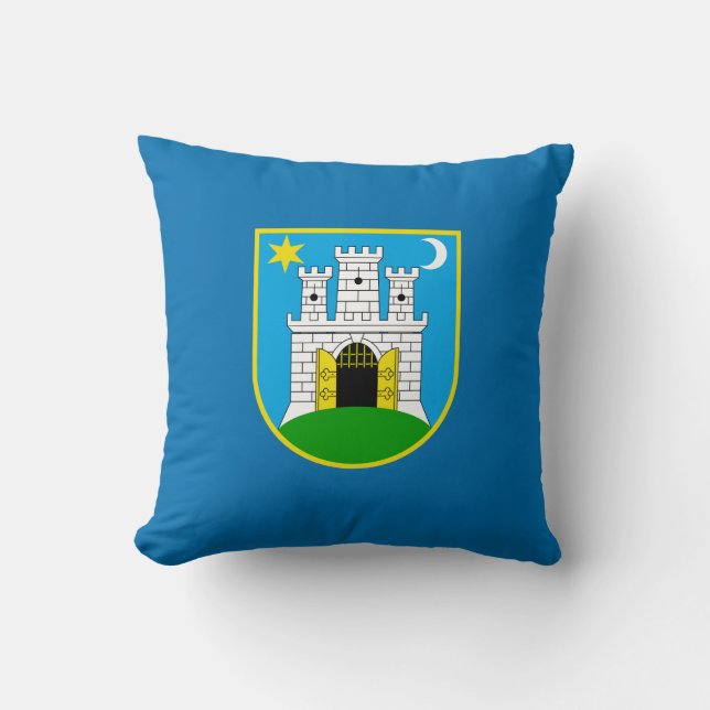 Coussin Drapeau de Zagreb, Croatie Jeu d'oreiller (Recto)