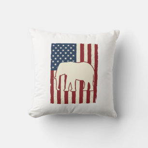 Coussin Drapeau d'éléphant patriotique Conception de vecte