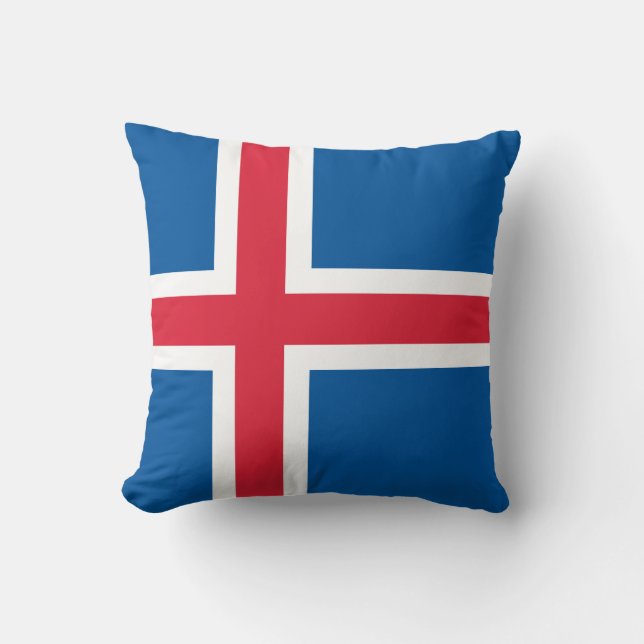 Coussin Drapeau d'Islande (Recto)