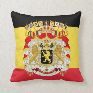 Coussin Drapeau du rouge jaune noir de la Belgique