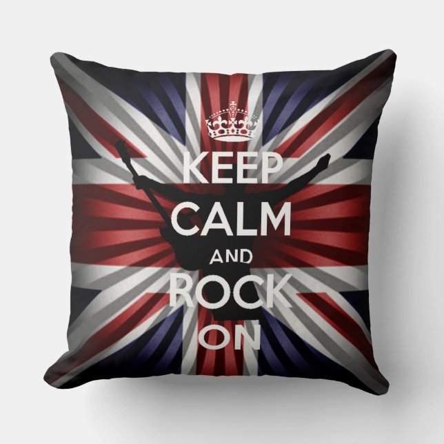 Coussin Drapeau du Royaume-Uni Le Union Jack et Keep calm  (Recto)