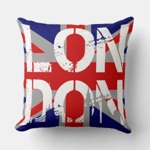 Coussin Drapeau du Royaume-Uni Londres et monuments célèbr