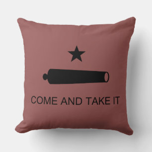 Coussin Drapeau du Texas et Spartan Leonidas "Venez le pre