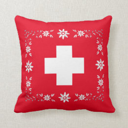 Coussin Drapeau et edelweiss suisses