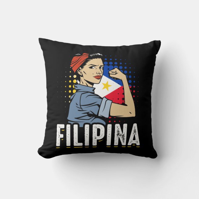 Coussin Drapeau Fière Philippine (Recto)