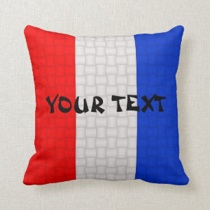 Coussin Drapeau français de la France : AJOUTEZ LE TEXTE
